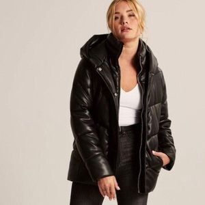 Abercrombie and Fitch Ultra Vegan Leather Puffer Coat. Size S